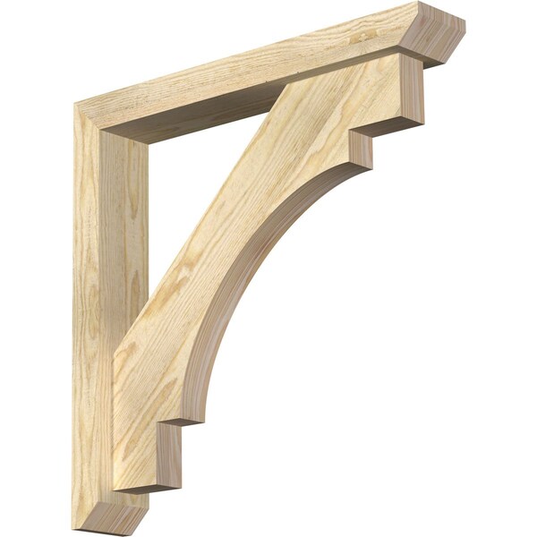 Ekena Millwork Merced Slat Rough Sawn Bracket w/ Offset Brace, Douglas Fir, 4"W x 24"D x 24"H BKT0402X24X24MRC06RDF - main